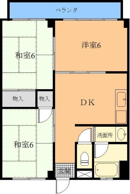 はうす松野屋(3DK/3階)の間取り写真