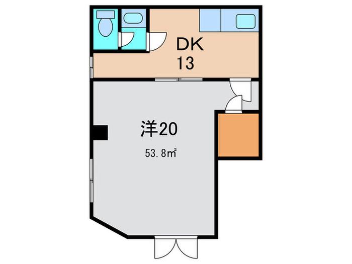ハイネス新伊丹(1DK/1階)の間取り写真