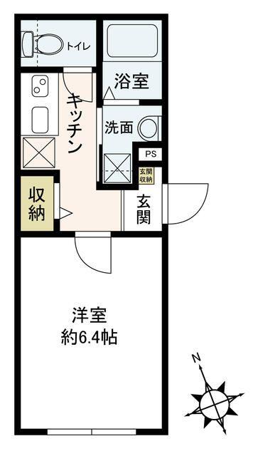 エスメラルダ大森(1K/2階)の間取り写真