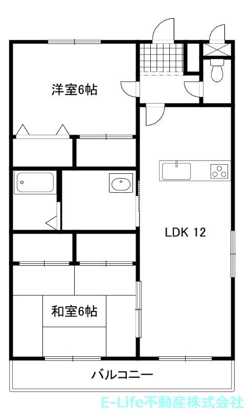 プレステージ御領(2LDK/2階)の間取り写真