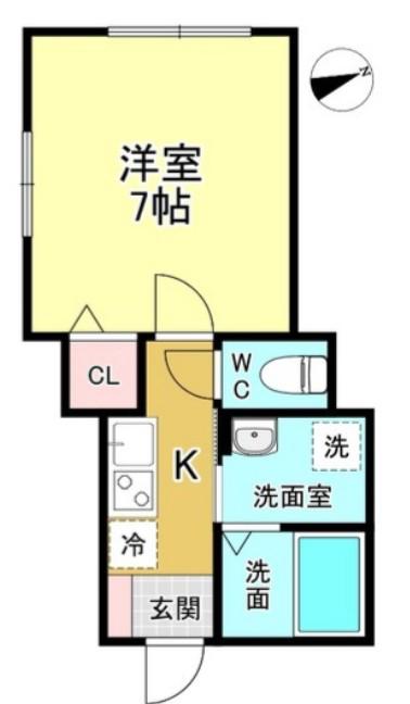 LIBRA京成大和田(1K/1階)の間取り写真