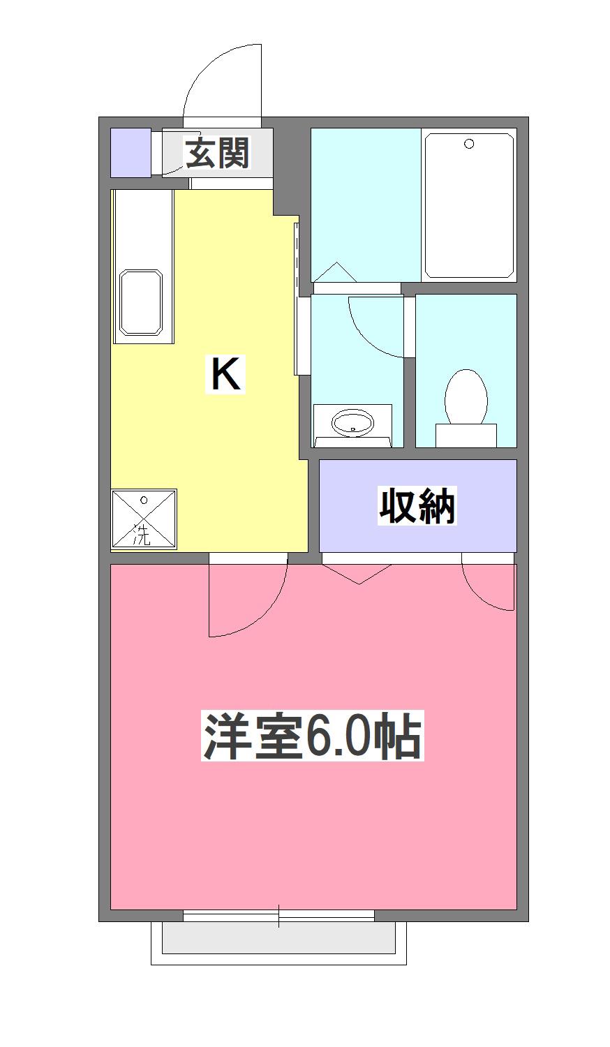 フロンテ秋津(1K/1階)の間取り写真