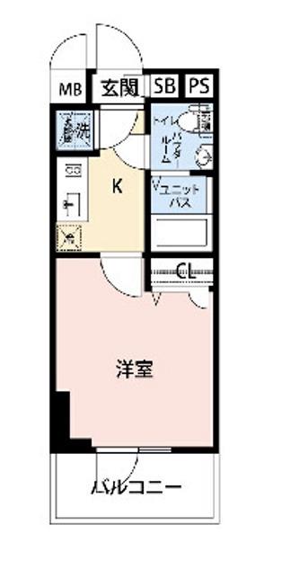 エスリード靭公園(1K/8階)の間取り写真