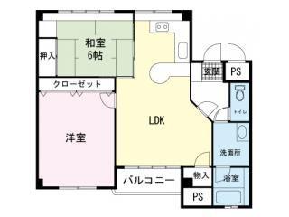 ドリームパレス(2LDK/3階)の間取り写真