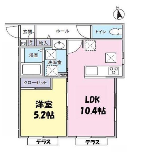 サンコートフジヤII(1LDK/1階)の間取り写真