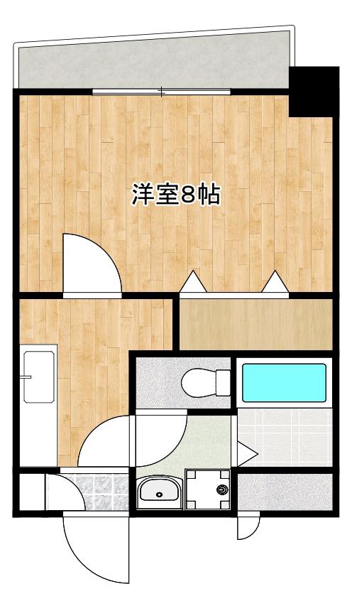エスペール21樋之口(1K/3階)の間取り写真
