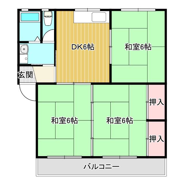 SUBSTANCE(3DK/3階)の間取り写真