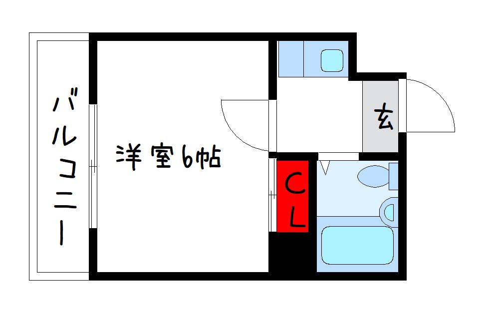 エクセル大野芝(1K/4階)の間取り写真