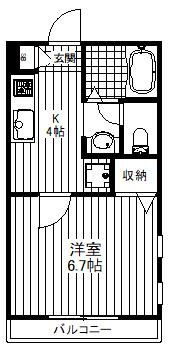 シャトー リヴィエール(1K/2階)の間取り写真
