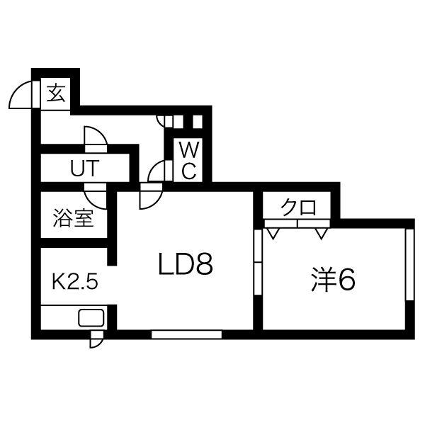 グランメゾンイースト(1LDK/2階)の間取り写真
