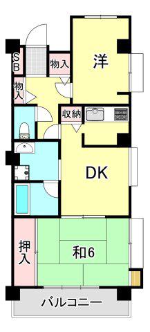 アプリーレ北青木(2DK/1階)の間取り写真