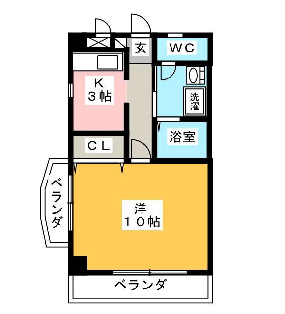 VILLA IGETA(1K/3階)の間取り写真