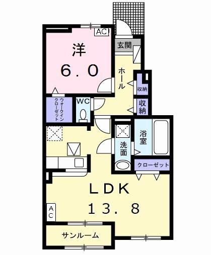 PRONITYII(1LDK/1階)の間取り写真