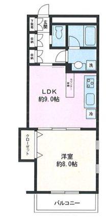 VILLA-SHIWASUDA(1LDK/2階)の間取り写真