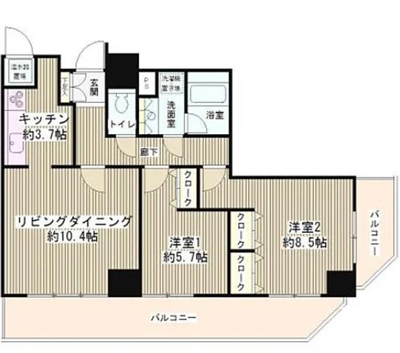 トレステージ目黒(2LDK/14階)の間取り写真