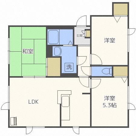フローラ(3LDK/2階)の間取り写真