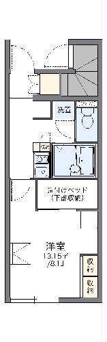 レオパレスリバーサイド(1K/1階)の間取り写真