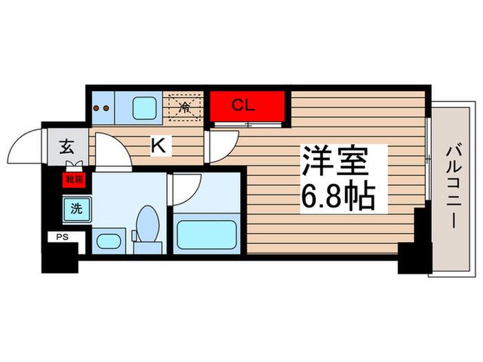BPRレジデンス南行徳(1K/3階)の間取り写真