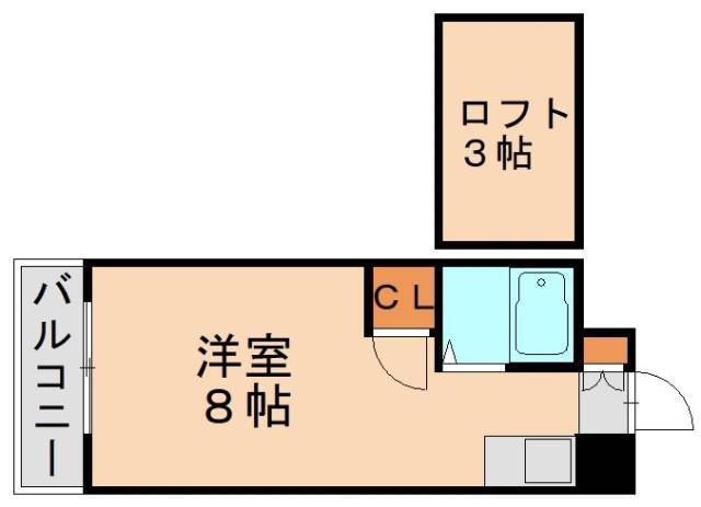 サニーベール日吉台(ワンルーム/3階)の間取り写真