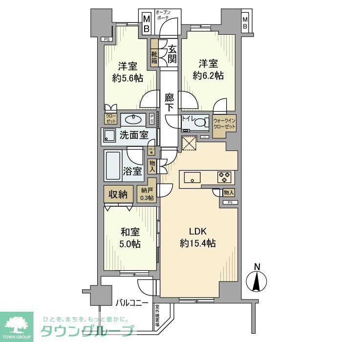 プラウド桜台(3LDK/3階)の間取り写真