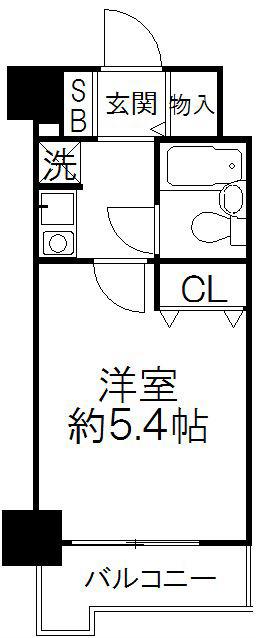 ライオンズマンション本厚木第3(ワンルーム/8階)の間取り写真