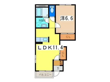 ベルメゾン(1LDK/1階)の間取り写真