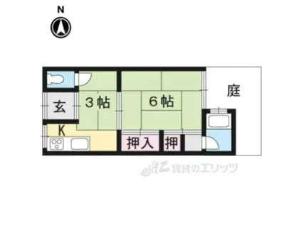 東和荘(2K/2階)の間取り写真