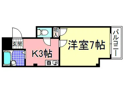 コーポミフク(1K/2階)の間取り写真