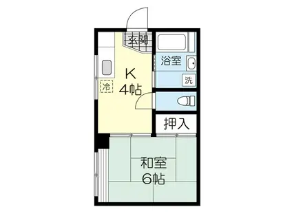 川原ビル(1K/4階)の間取り写真