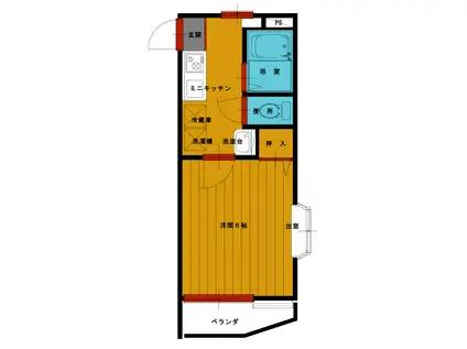 コーポ上谷(1K/1階)の間取り写真