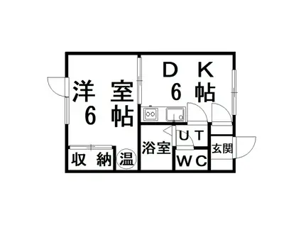 コーポみき(1DK/2階)の間取り写真
