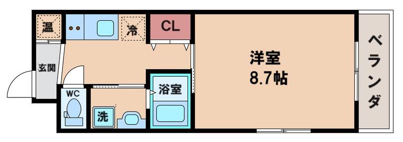 イセハイツ(1K/4階)の間取り写真