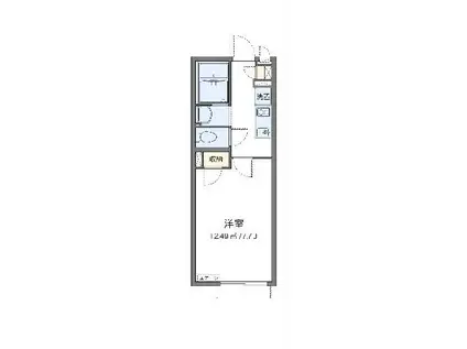 クレイノグレイス松江(1K/1階)の間取り写真