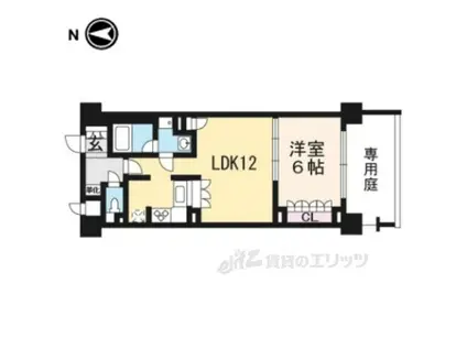 リーガル京都四条烏丸2(1LDK/1階)の間取り写真