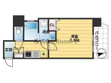 エイペックス大阪城西(1K/8階)の間取り写真