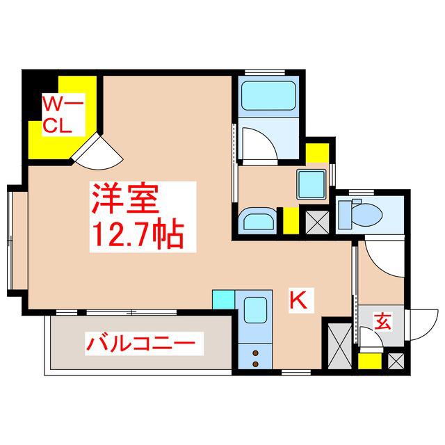 レジデンス光・上之園(ワンルーム/5階)の間取り写真