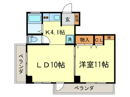 菅井 中島ビル(1LDK/3階)の間取り写真