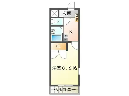 サンハイツ(1K/1階)の間取り写真