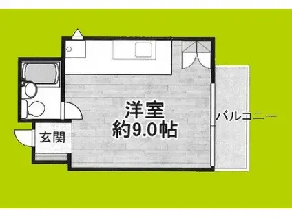 心斎橋スポット 21(ワンルーム/5階)の間取り写真