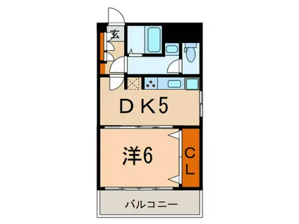 ストークハイム三田(1DK/5階)の間取り写真