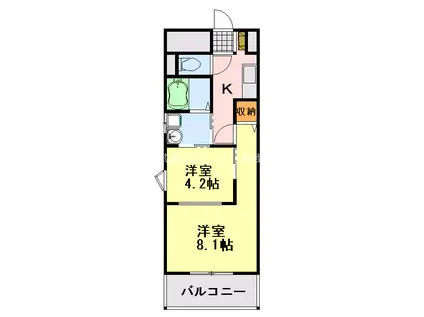 サングリーン新宿(2K/6階)の間取り写真