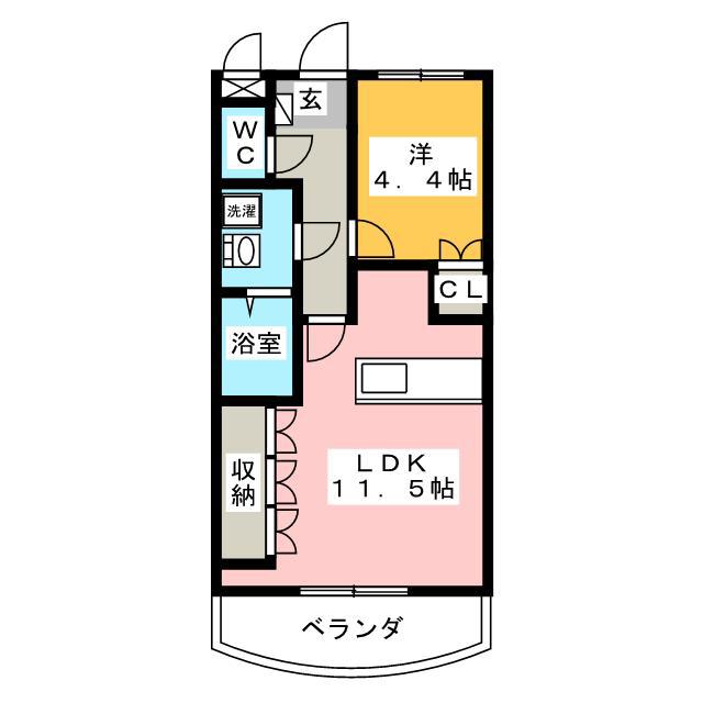 ベル・クオレ(1LDK/2階)の間取り写真