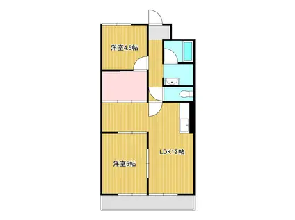 倉敷サンコーポ(2LDK/5階)の間取り写真