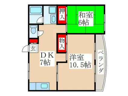 ポコ ア ポコ(2DK/2階)の間取り写真