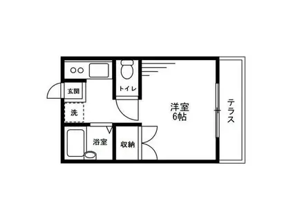 メゾンTAKA E棟(ワンルーム/1階)の間取り写真