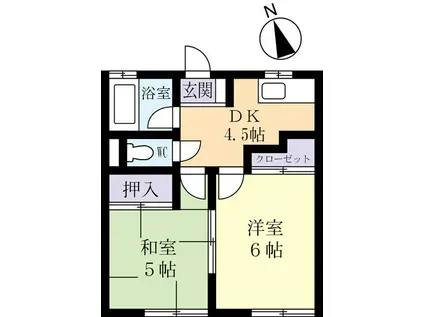 田中コーポA棟(2K/1階)の間取り写真