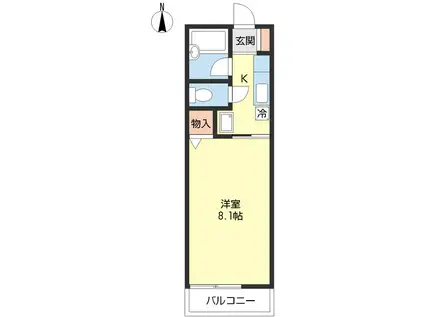 αNEXT松ヶ丘B棟(1K/2階)の間取り写真