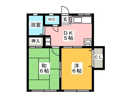 エクセルヤザワ(2DK/1階)の間取り写真