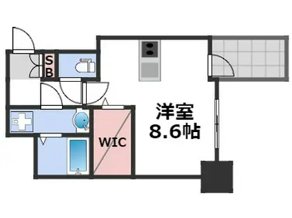 プレサンス上町台リベルテ(1K/4階)の間取り写真