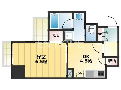 プレサンスNEO心斎橋(1DK/3階)の間取り写真